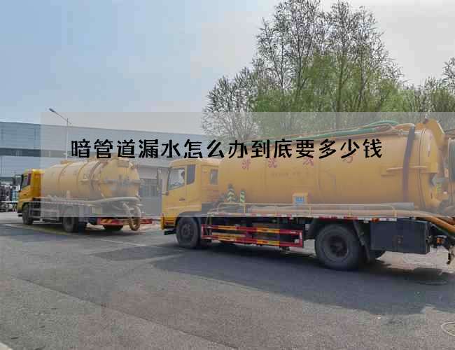 暗管道漏水怎么辦到底要多少錢