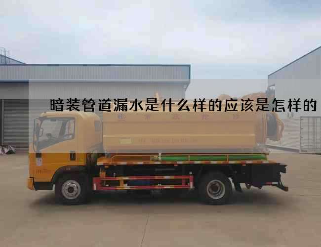 暗裝管道漏水是什么樣的應該是怎樣的