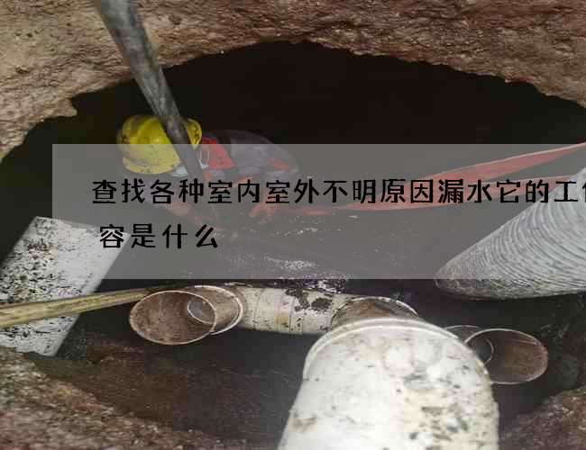 查找各種室內室外不明原因漏水它的工作內容是什么